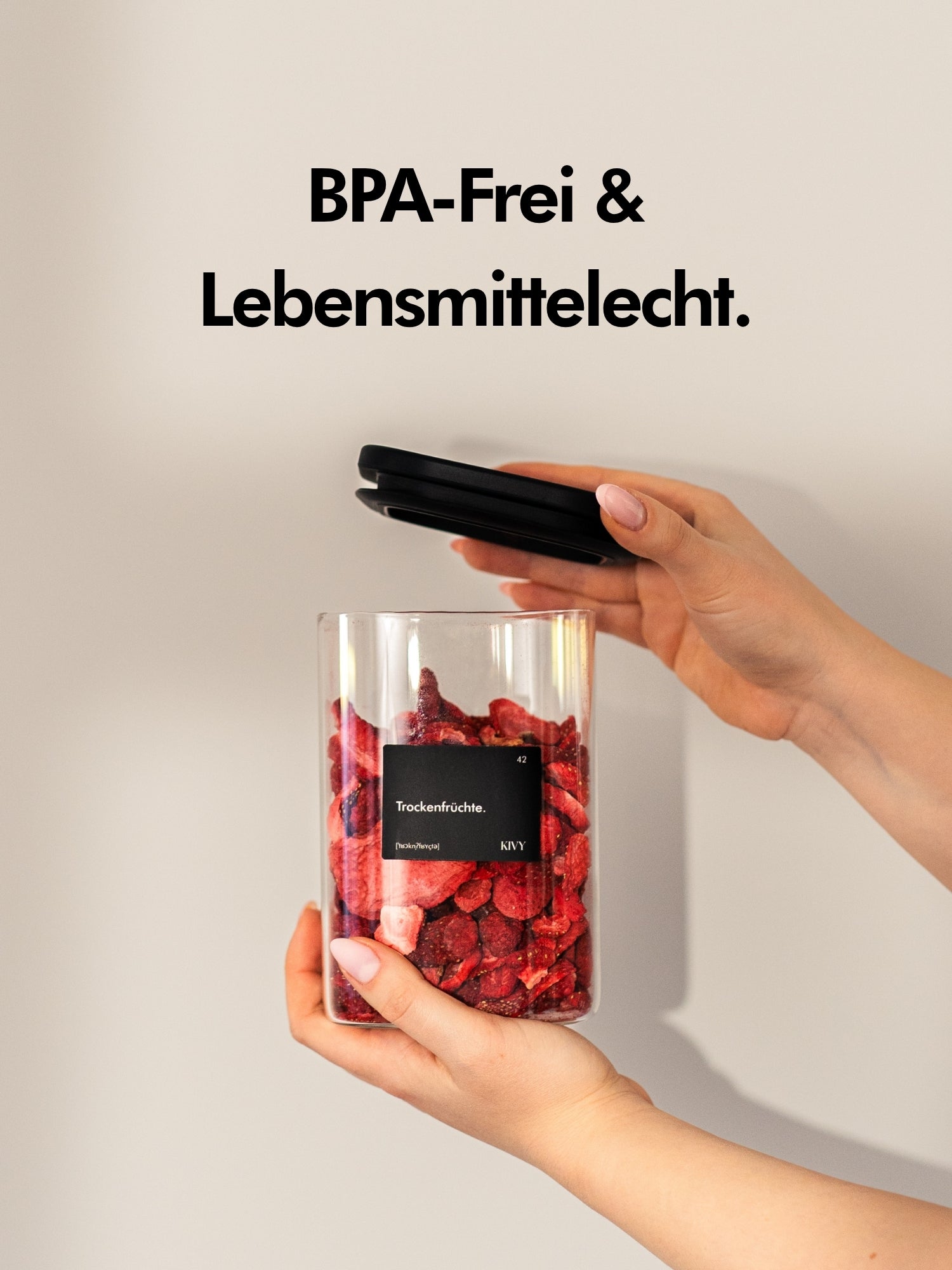 Vorratsgläser mit transparentem Glasdeckel | Schwarz