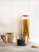 Runde Vorratsgläser Bambus | 21-teiliges Komplettset