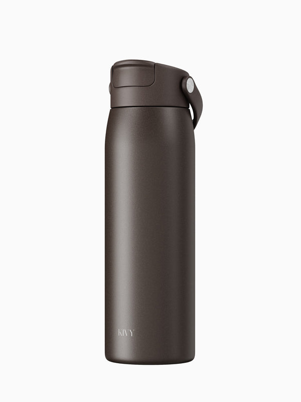 Trinkflasche | Edelstahl | Mit Strohhalm
