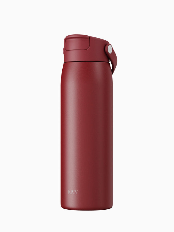 Trinkflasche | Edelstahl | Mit Strohhalm