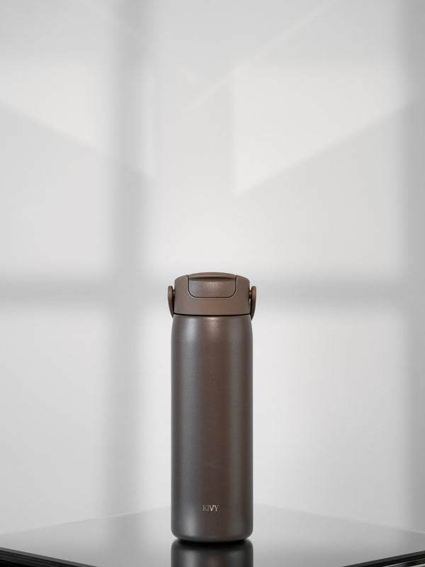 Trinkflasche | Edelstahl | Mit Strohhalm