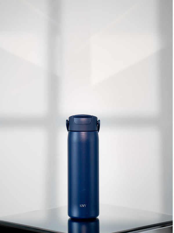 Trinkflasche | Edelstahl | Mit Strohhalm