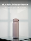 Trinkflasche | Edelstahl | Mit Strohhalm