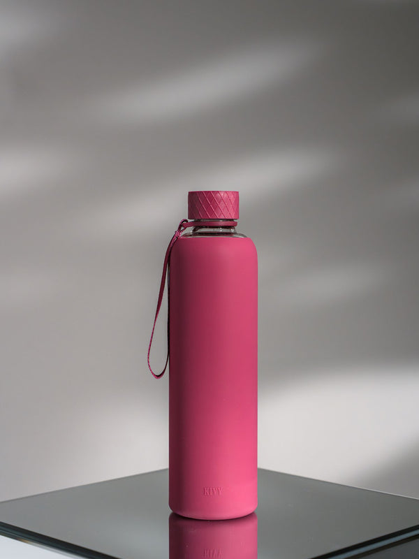 Trinkflasche | Glas mit Silikonschutz