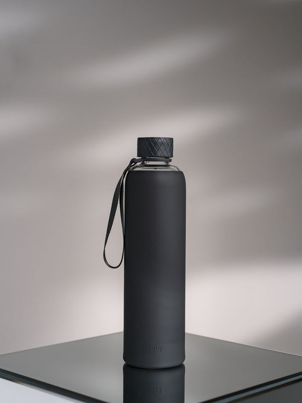 Trinkflasche | Glas mit Silikonschutz