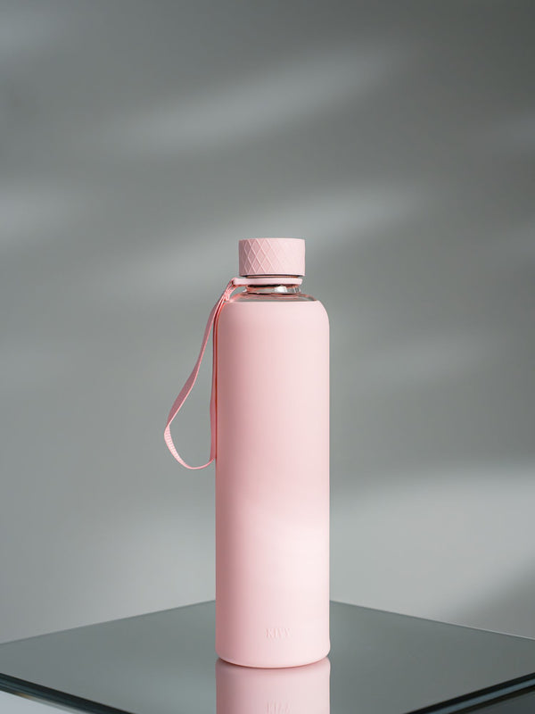 Trinkflasche | Glas mit Silikonschutz