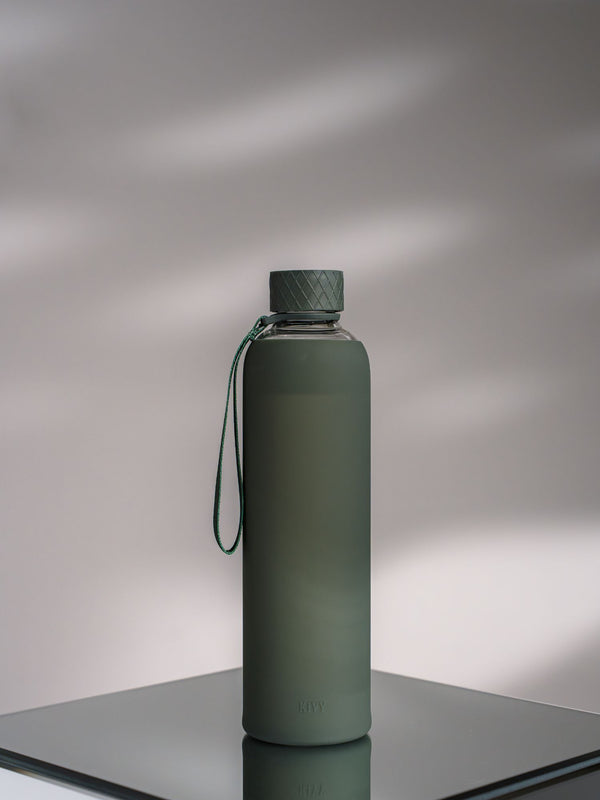 Trinkflasche | Glas mit Silikonschutz