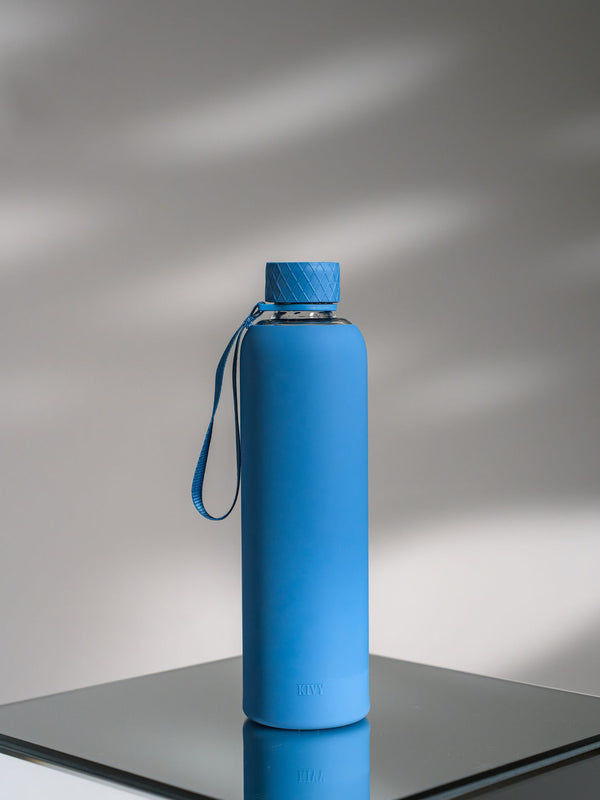 Trinkflasche | Glas mit Silikonschutz
