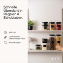 Vorratsgläser mit transparentem Glasdeckel | Schwarz