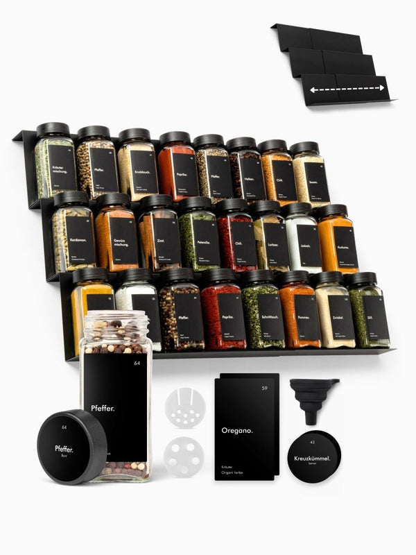 Gewürzgläser 24er Set & Regal
