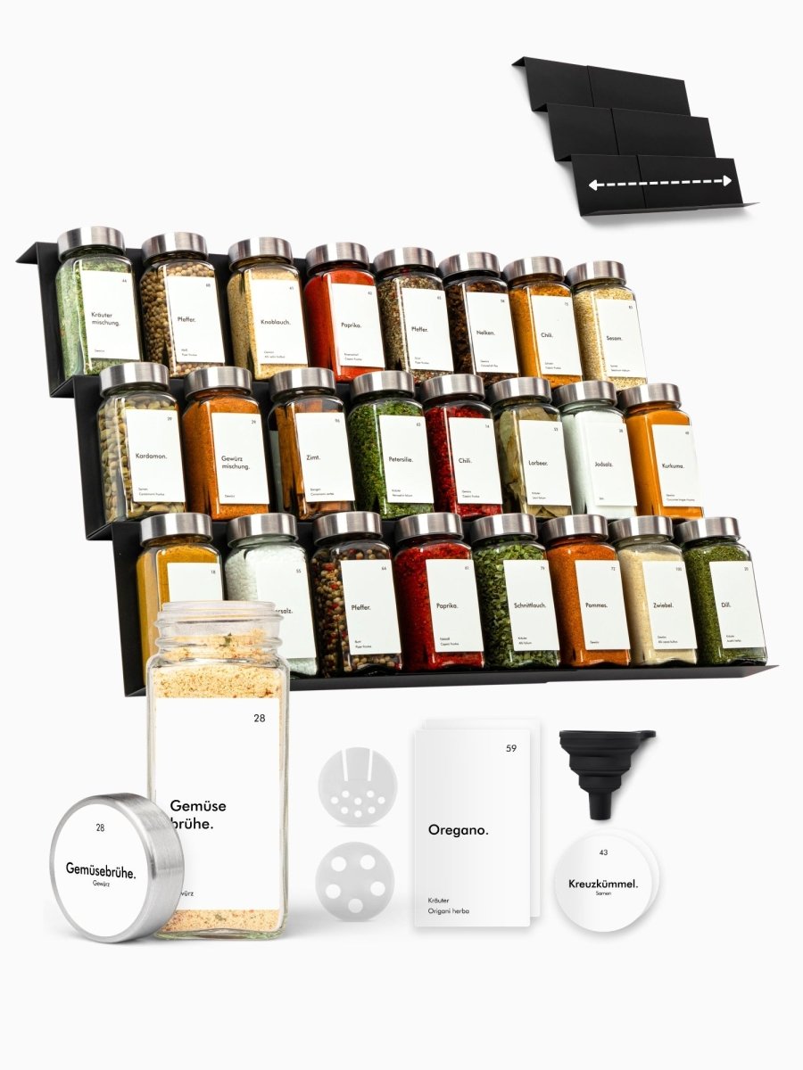 Gewürzgläser 24er Set & Regal
