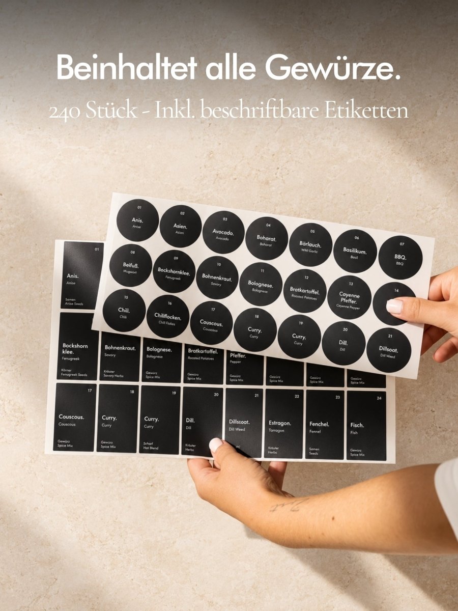 Gewürzgläser Komplettset