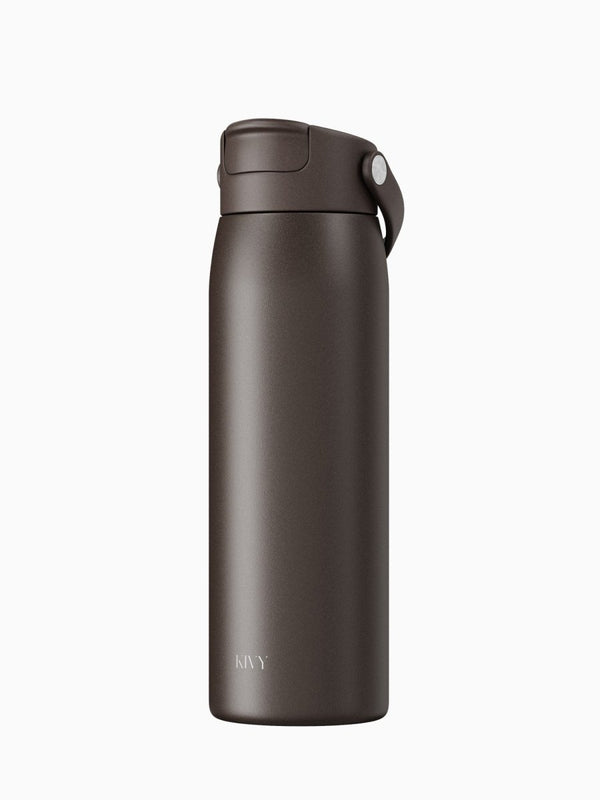 Trinkflasche | Edelstahl | Mit Strohhalm