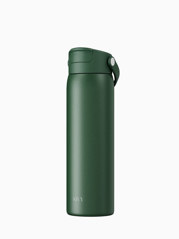 Trinkflasche | Edelstahl | Mit Strohhalm