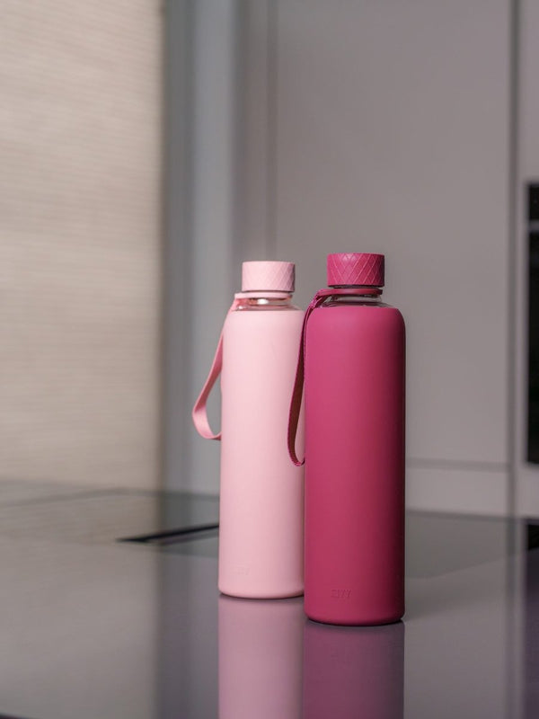 Glasflasche mit Silikonschutz