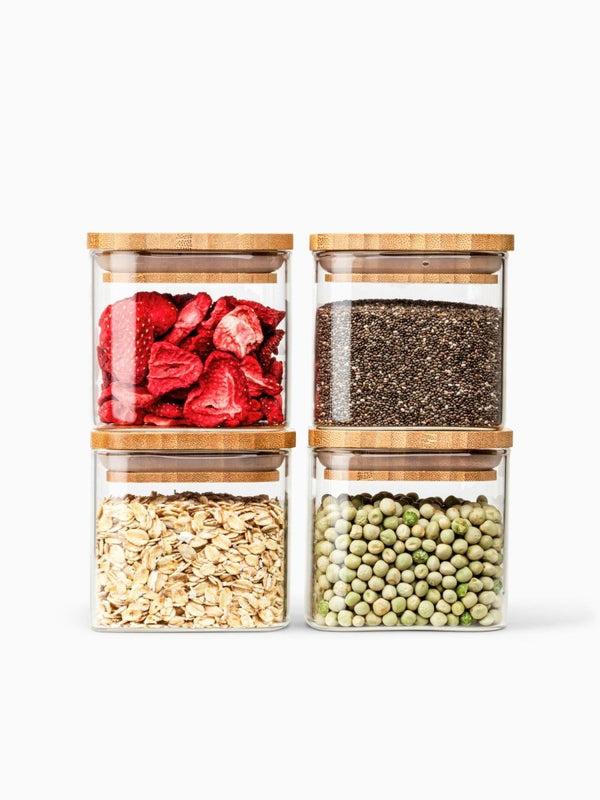 Vorratsgläser | Bambus | Eckig