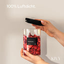 Vorratsgläser mit transparentem Glasdeckel | Schwarz