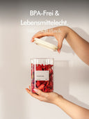 Vorratsgläser mit transparentem Glasdeckel | Weiß